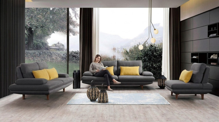 Sofa Couch Upholstery Seat Design Set 3+2+1 Textile Couches Sofas Fabric