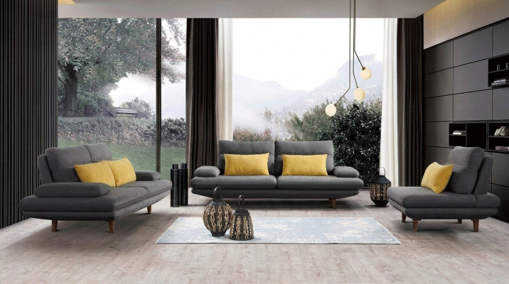 Sofa Couch Upholstery Seat Design Set 3+2+1 Textile Couches Sofas Fabric