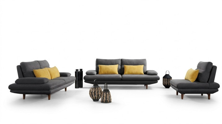Sofa Couch Upholstery Seat Design Set 3+2+1 Textile Couches Sofas Fabric