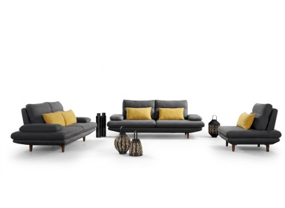 Sofa Couch Upholstery Seat Design Set 3+2+1 Textile Couches Sofas Fabric
