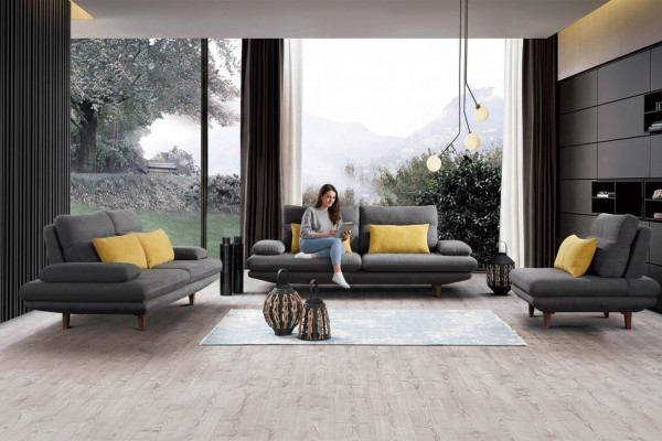 Designer sofa couch, 2-seat upholstery, leather couches, big sofas, textile, new