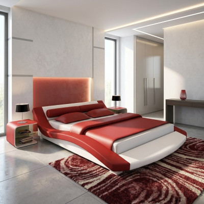 Design leather bed hotel frame luxury sleeping room double beds matrimonial modern