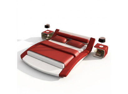Design leather bed hotel frame luxury sleeping room double beds matrimonial modern
