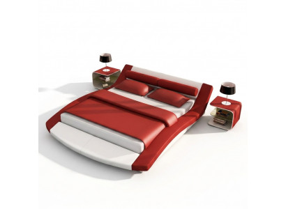 Design leather bed hotel frame luxury sleeping room double beds matrimonial modern
