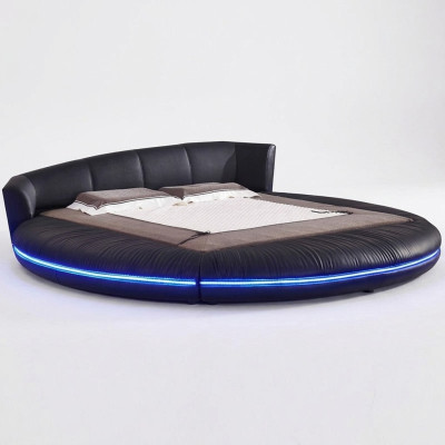 Round design beds leather round bed double luxury hotel frame sleep immediately