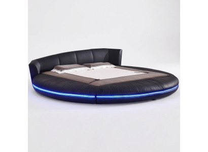 Round design beds leather round bed double luxury hotel frame sleep immediately