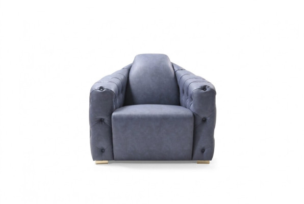 Italian design sofa 2x single-seater couch set 1+1 seat cushion set Chesterfield new