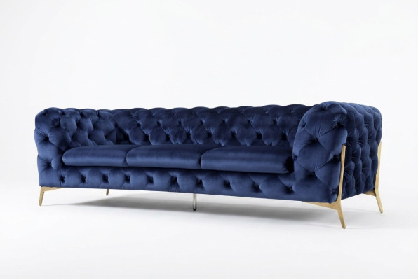 Chesterfield 3-seater couch upholstery three-seater design couches textile fabric Italy