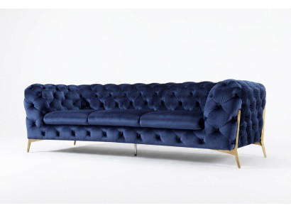 Chesterfield 3-seater couch upholstery three-seater design couches textile fabric Italy