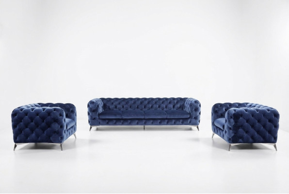 Sofa Couch Upholstery XXL Large Suite Chesterfield Fabric 3+2+2 Designer Couches