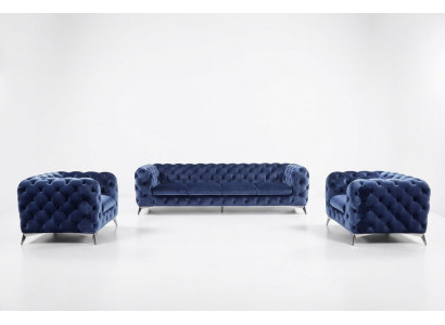 Sofa Couch Upholstery XXL Large Suite Chesterfield Fabric 3+2+2 Designer Couches