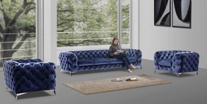 Sofa Chesterfield Couch Upholstery Set Fabric 2+1 Designer Couches New XXL Big