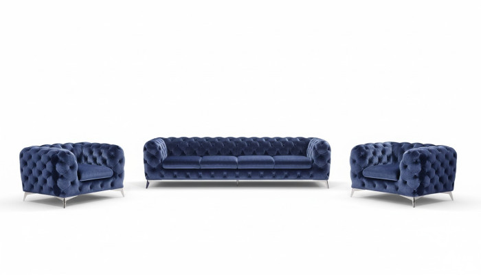 Sofa Chesterfield Couch Upholstery Set Fabric 2+1 Designer Couches New XXL Big