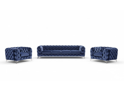Sofa Chesterfield Couch Upholstery Set Fabric 2+1 Designer Couches New XXL Big