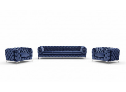 Sofa Chesterfield Couch Upholstery Set Fabric 2+1 Designer Couches New XXL Big