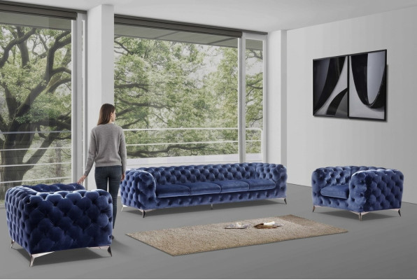Sofa Chesterfield Couch Upholstery XXL Big Set Textile 2+1+1 Designer Couches