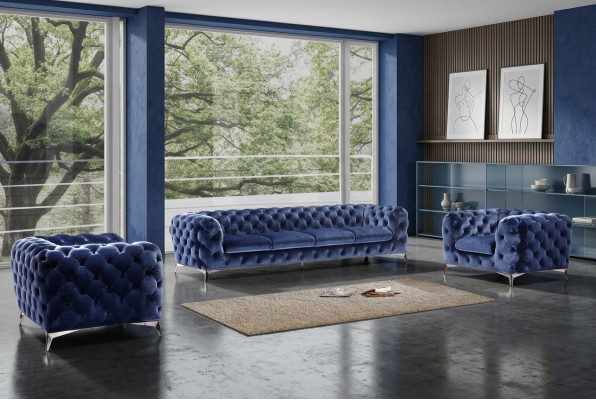 Sofa Chesterfield Couch Upholstery XXL Big Set Textile 2+1+1 Designer Couches