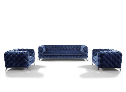 Italian sofa 2x single seat couch set upholstery set Chesterfield new 1+1 seater