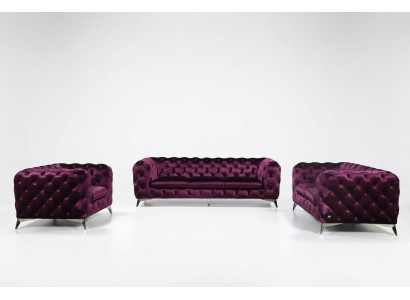 Sofa Chesterfield Couch Upholstery XXL Big Set Textile 3+2+1 Designer Couches