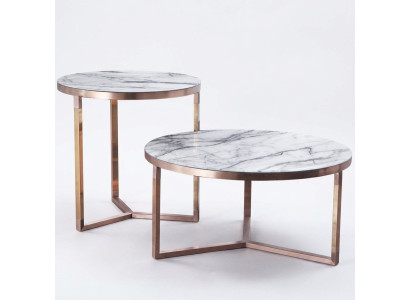 Designer metal couch glass table + side tables sofa new 2-piece set