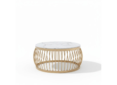 Round Designer Stone Couch Stainless Steel Sofa Table Living Design Round