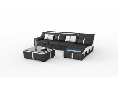 Corner sofa couch upholstery corner seat L-shaped leather suite living landscape