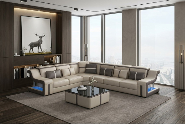 XXL corner sofa, fabric corner living room couch, sofa, couch, table, upholstery, seat, leather.
