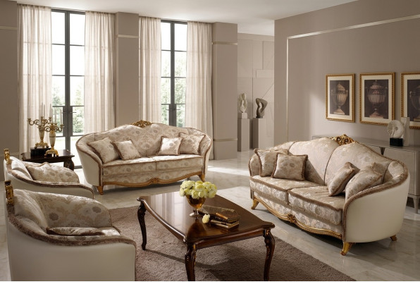 Luxury Class 3+1+1 Italian Furniture Sofa Set Couch Sofa New