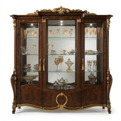 XXL display cabinet glass wall cabinet showcase shelf baroque rococo style art nouveau