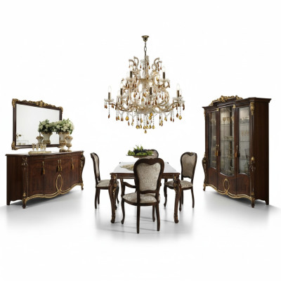 arredoclassic™ Luxury Class Furniture Dining Room Display Cabinet Table Sideboard 8-piece set.