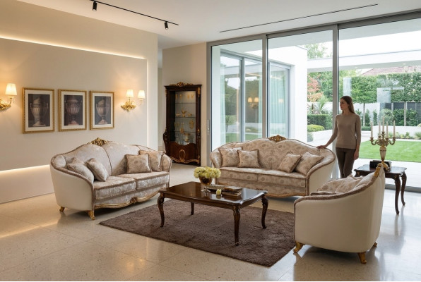 Sofa Couch 3 Seater without 2+1 Designer Furniture Classical Baroque Rococo