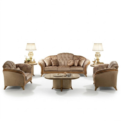 Sofa set Sofa Couch 3 + 3 Living Room Designer Furniture Classic Baroque