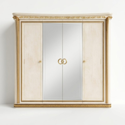 Wardrobe 4-door antique Baroque Rococo Art Nouveau furniture bedroom