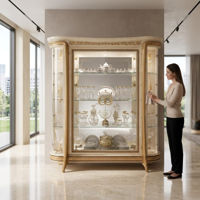 DISPLAY Cabinet Glass Cabinet Designer Furniture Baroque Rococo Decoration Art Nouveau