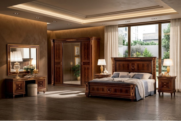 Classic designer wooden bed luxury beds noble baroque rococo marriage
