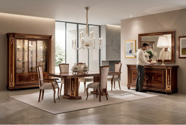Furniture Table + 8x Chair Sets Dining Room Set Wood Complete Baroque