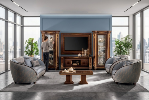 Closet wall unit TV designer furniture living room display cabinet displays