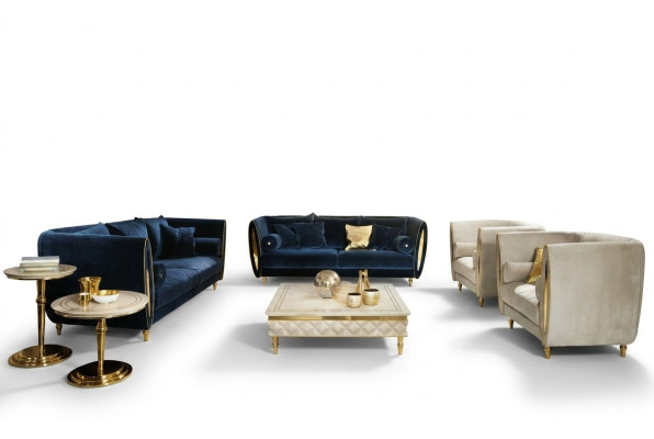 Sofa set Sofa Couch 3 + 3 Living room Designer Baroque Furniture Classic