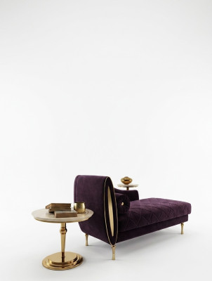 Chaise longue reclining sofa armchair classical baroque rococo art nouveau