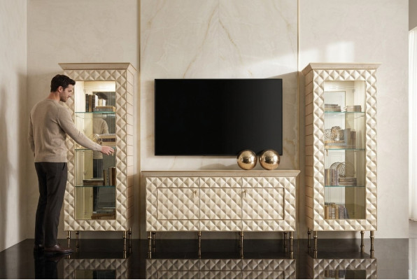 Wall unit display cabinet TV sideboard cupboard wall baroque rococo design