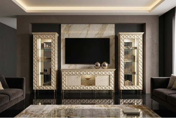 Wall unit display cabinet TV sideboard cupboard wall baroque rococo design