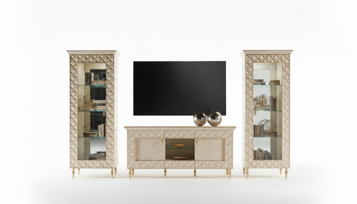 Wall unit display cabinet TV sideboard cupboard wall baroque rococo design