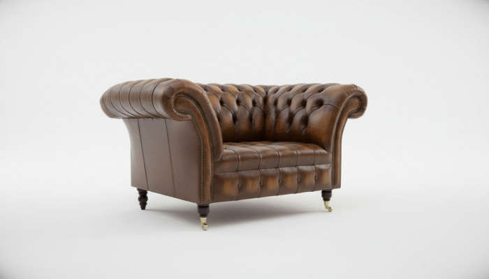 Chesterfield Leather Sofa 1-Seater Sofa Upholstered Sofas Design Luxury Couch Sofas New