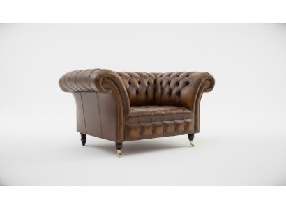 Chesterfield Leather Sofa 1-Seater Sofa Upholstered Sofas Design Luxury Couch Sofas New