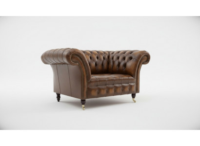 Chesterfield Leather Sofa 1-Seater Sofa Upholstered Sofas Design Luxury Couch Sofas New