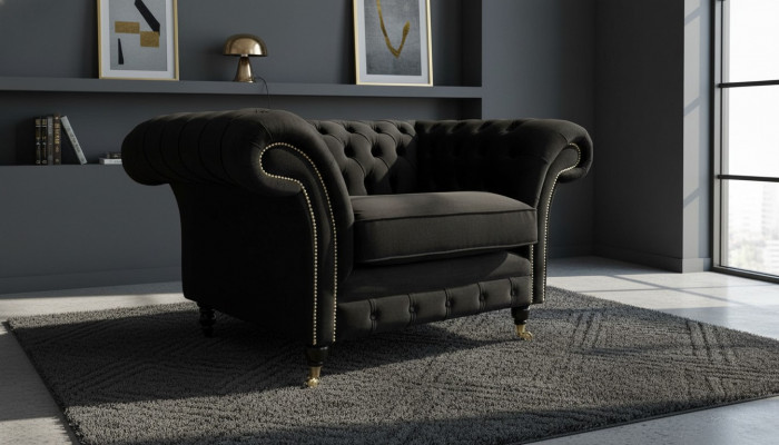 Chesterfield Armchair TV Couch 1-Seater Sofa Textile Fabric Sofas Upholstery #5