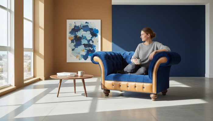 Chesterfield Textile Upholstered Armchair 1-Seater Sofas Design Luxury Fabric Sofas