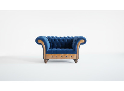 Chesterfield Textile Upholstered Armchair 1-Seater Sofas Design Luxury Fabric Sofas