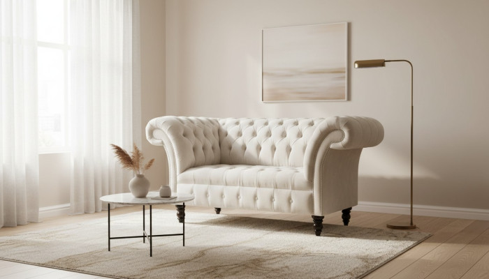Chesterfield Armchair TV Couch 1-Seater Sofa Textile Fabric Couches Upholstery #4