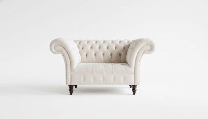 Chesterfield Armchair TV Couch 1-Seater Sofa Textile Fabric Couches Upholstery #4